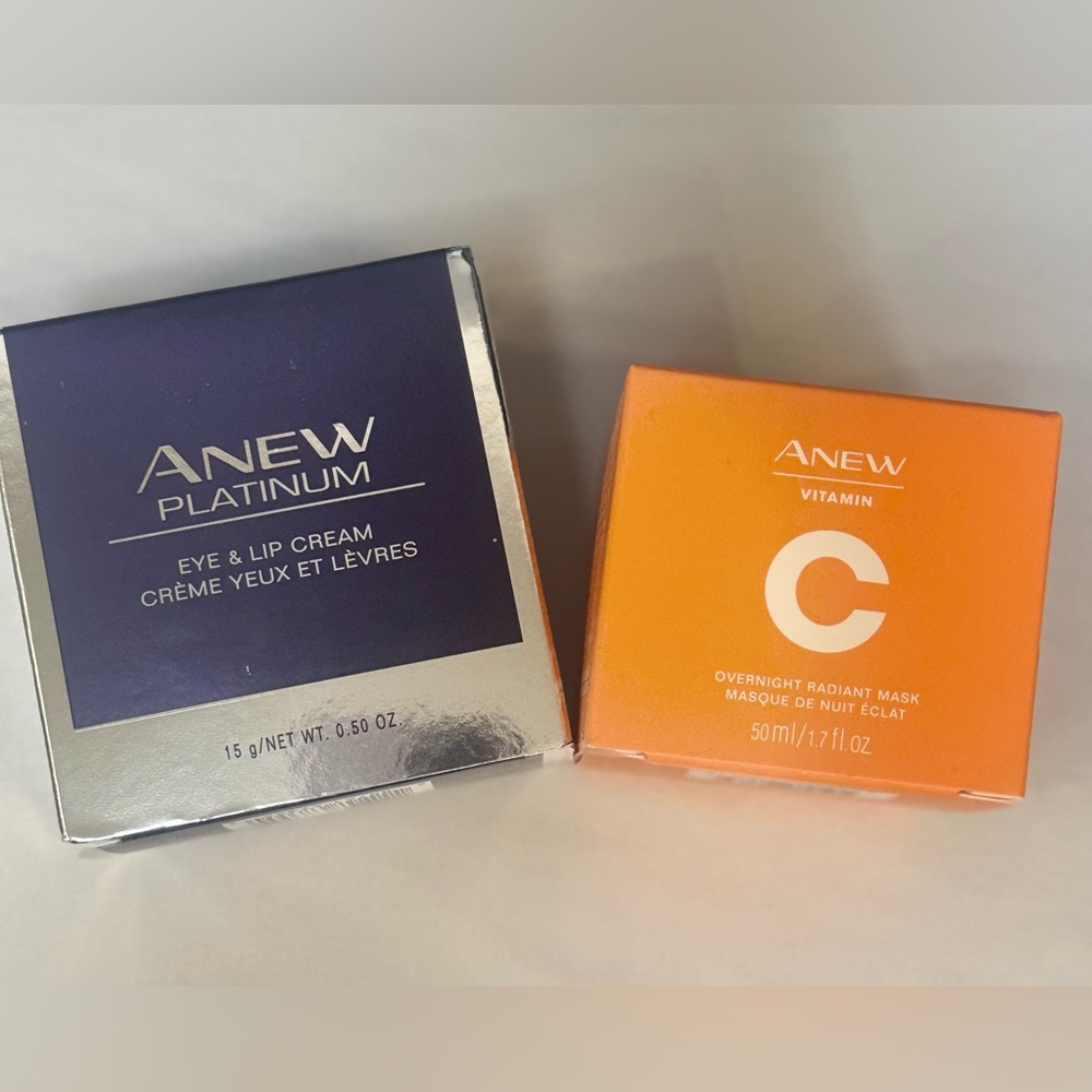 Anew Platinum Eye & Lip Cream and Vitamin C Overnight Radiant Mask Set